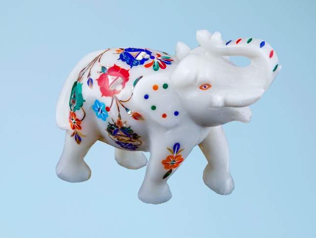red-orange-and-sky-blue-designed-marble-elephant